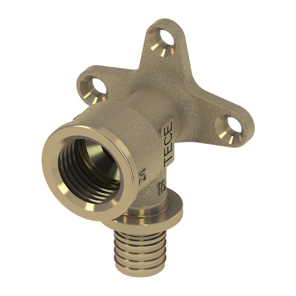 Уголок с настенным креплением TECEflex, латунь 16 x Rp 1/2&quot;