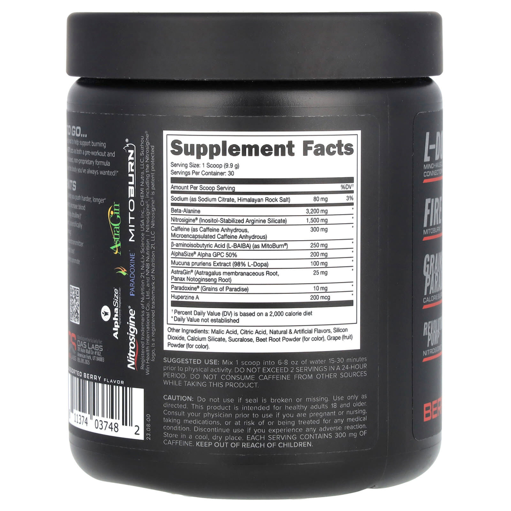 Bucked Up, LFG Burn, предтренировочный комплекс, со вкусом ягод, 297 г (10,5 унции)