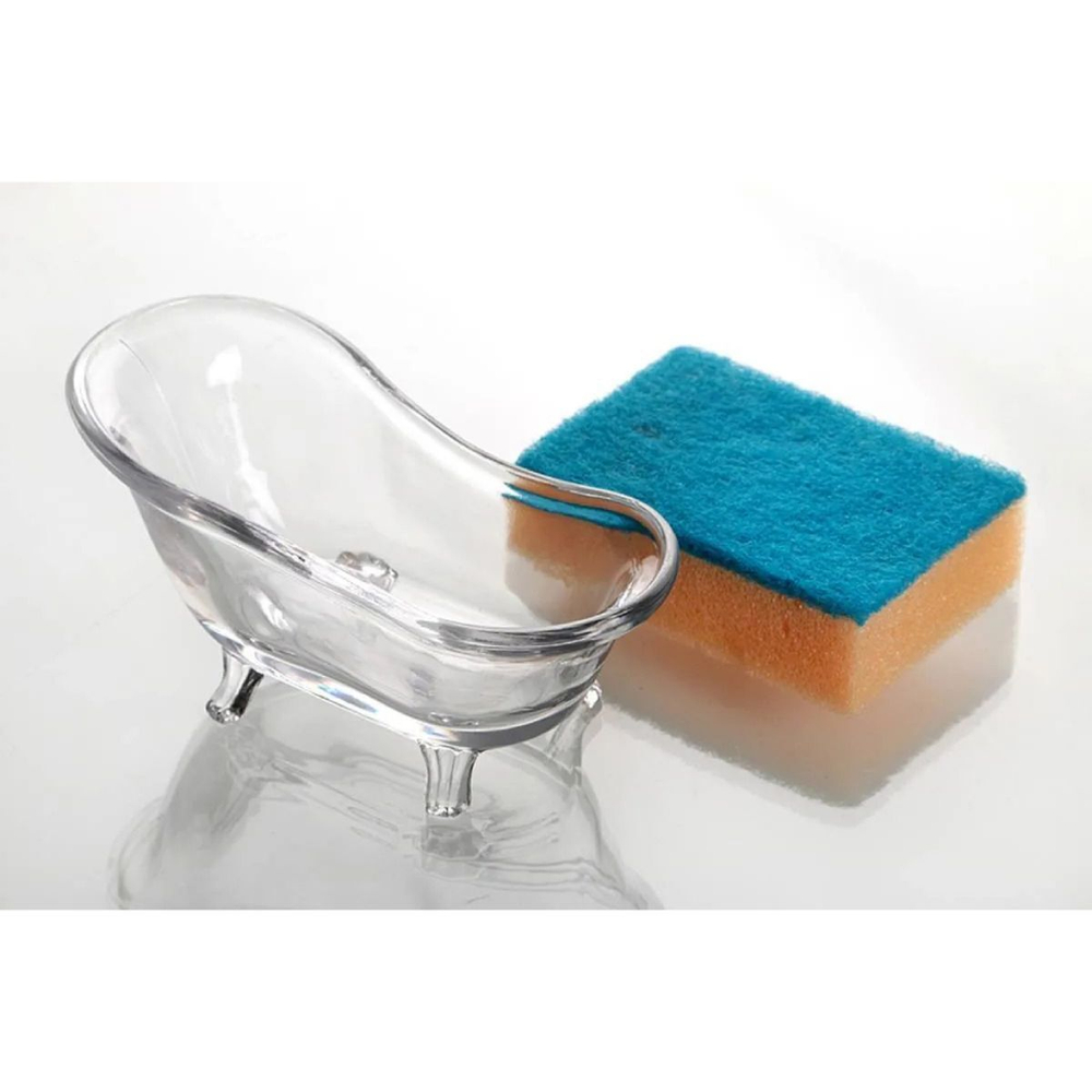 Подставка для губки, стекло, + губка, 14.5х7х6 см, прозрач, Lefard, Muza, 355-161
