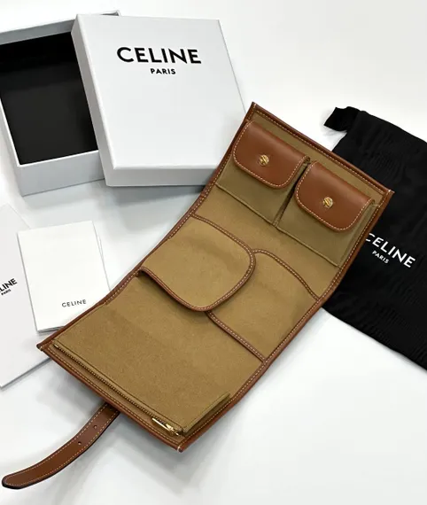 Мешочек для украшений CELINE из холста TRIOMPHE и телячьей кожи