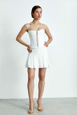 Топ-бюстье корсетного типа из крепа со шнуровкой