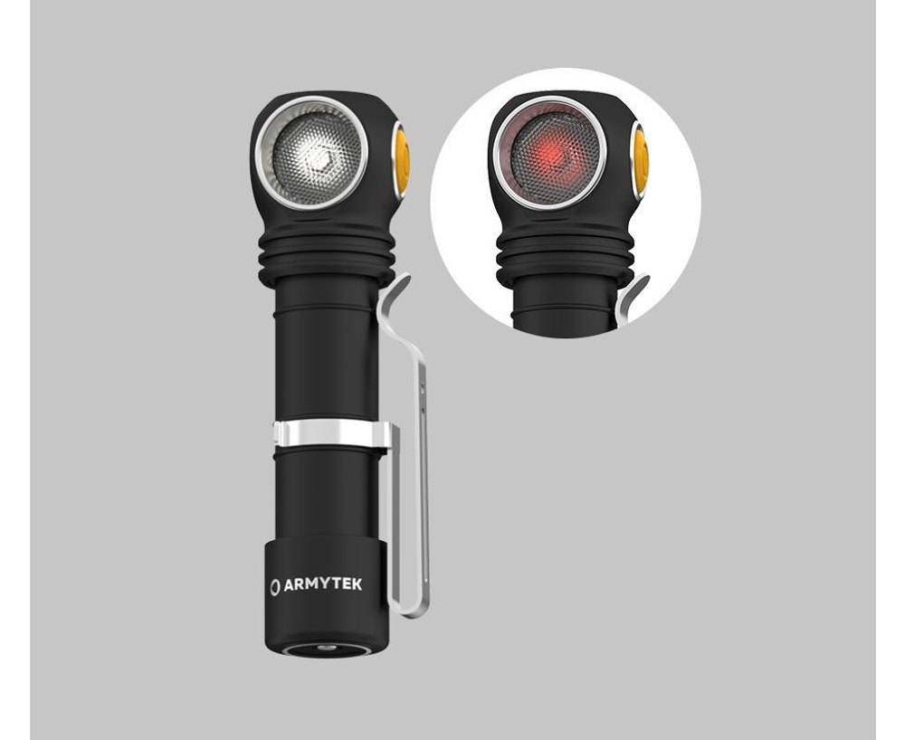 Налобный мультифонарь Armytek Wizard C2 WR Magnet USB белый + красный, белый