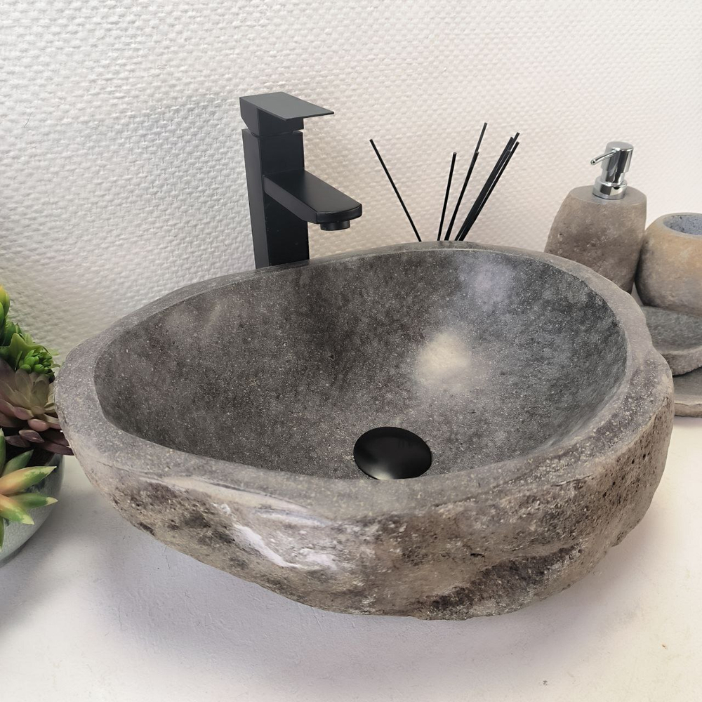 Раковина из речного камня RS-63676 (46*36*16) 0122