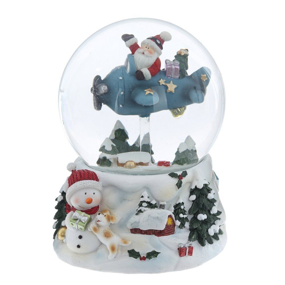 GAEM Фигурка декоративная "Дед Мороз" в стекл шаре (ключ,муз), D 10 см, L10 W11 H14 см