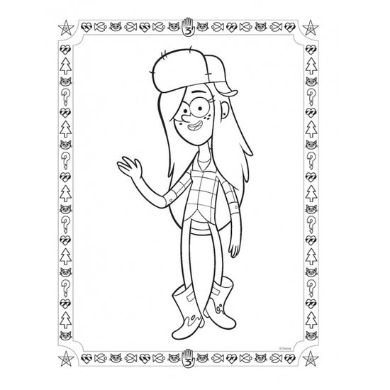 Э.Гравити.Раскраска №5.Мэйбл с кошкой