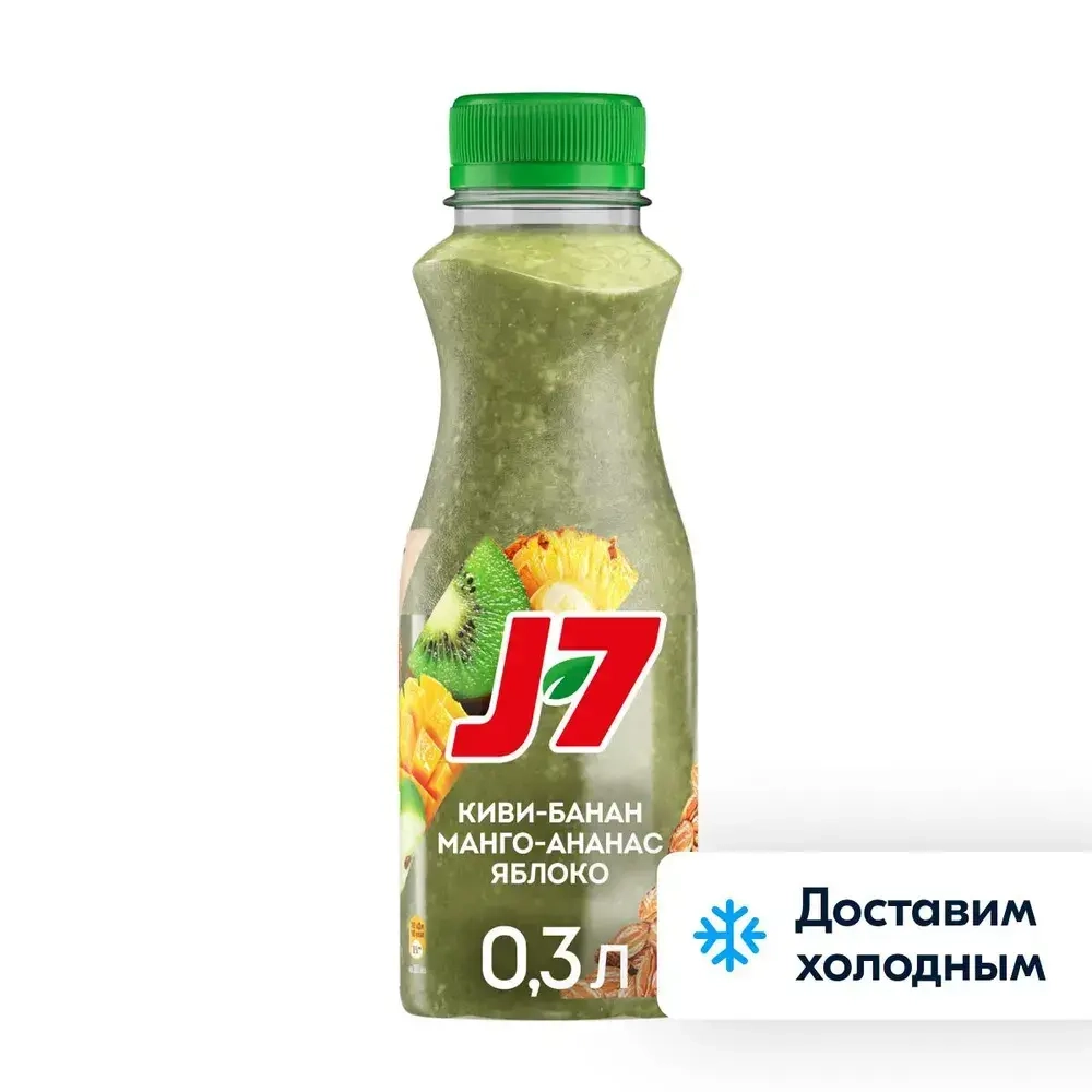 Смузи Яблоко-Ананас-Банан-Киви-Манго J7 Полезный Перекус со злаками 0,3л