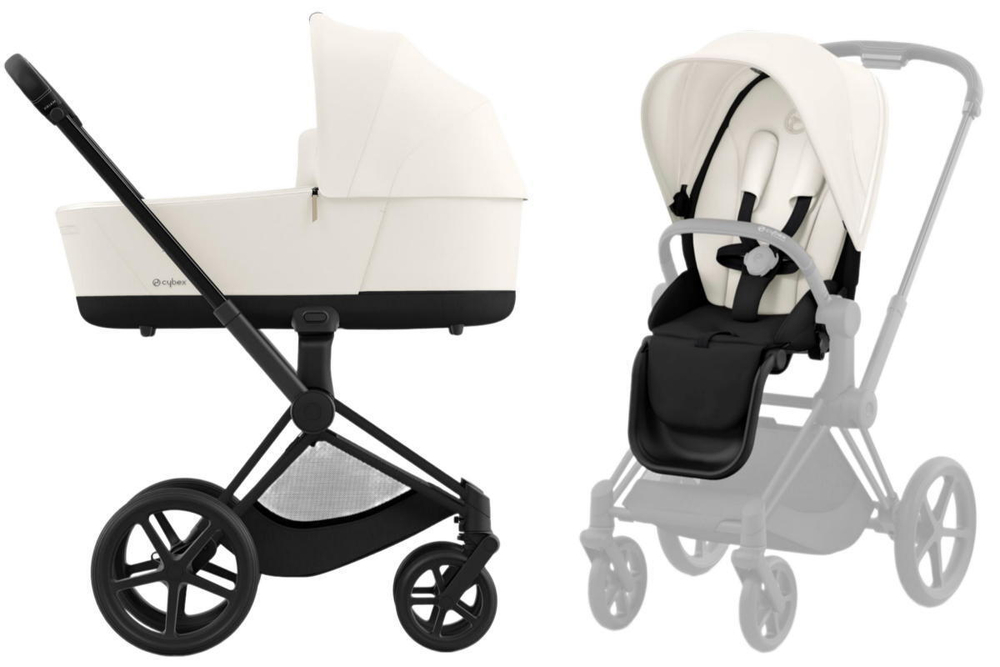 Коляска 2 в 1 Cybex Priam IV Matt Black complete Off White