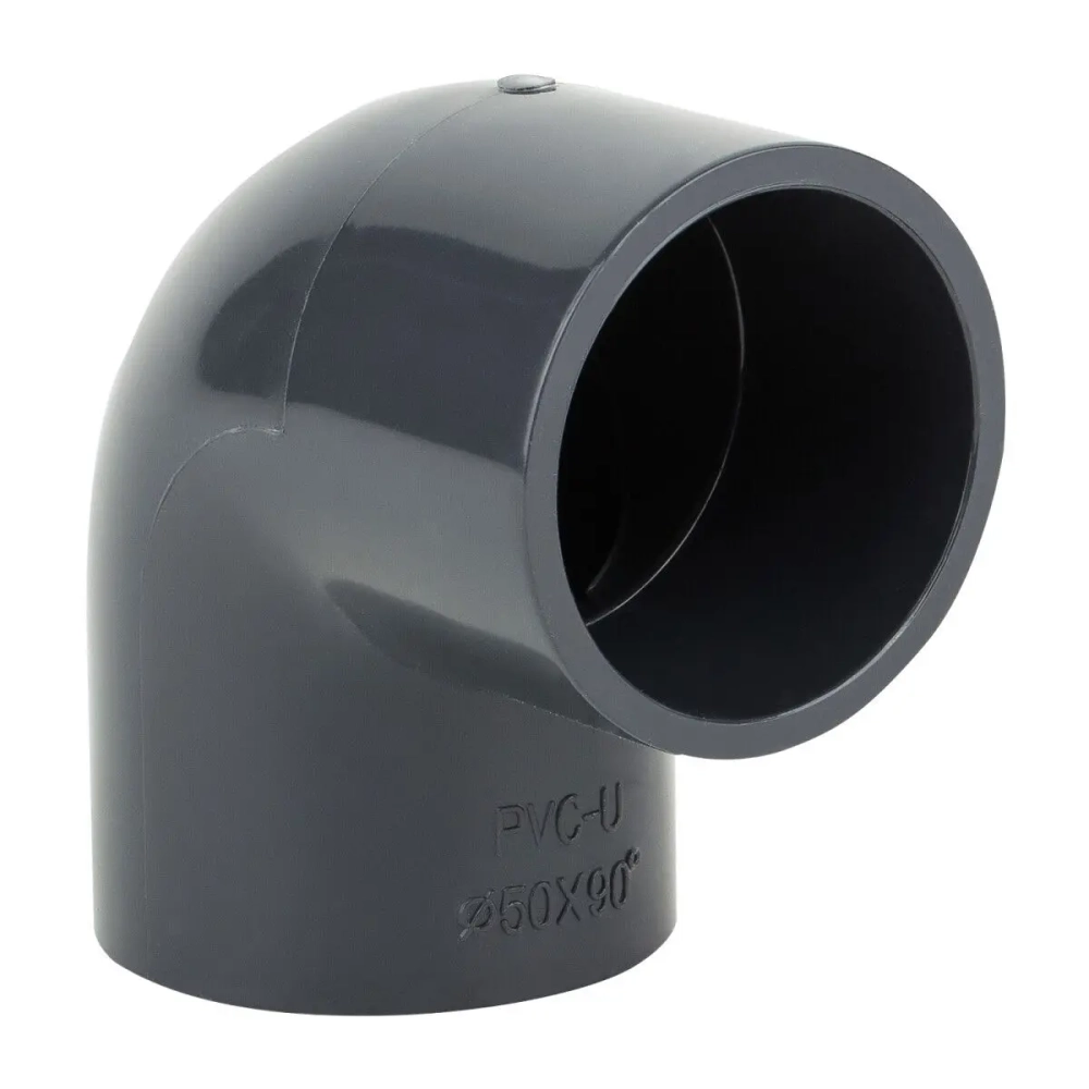 Отвод (Угольник) 90° ПВХ (НПВХ) под клей (Ру10-16), Россия