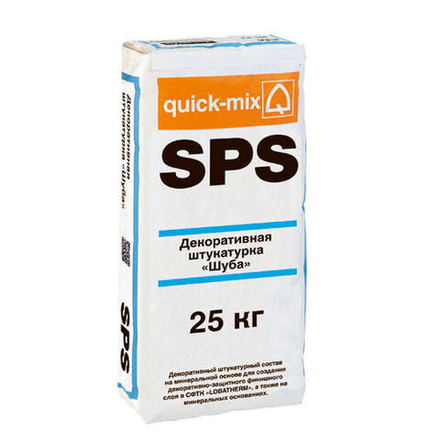 Quick-Mix SPS 1,5 mm - Декоративная штукатурка «Шуба», 1,5 мм, белая, 25 кг.