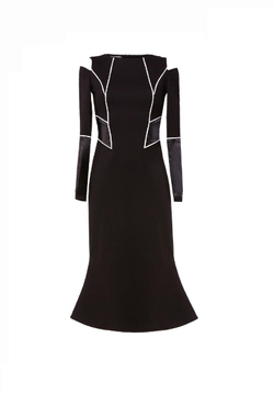 Платье с юбкой годе чёрное 12-02-19FW