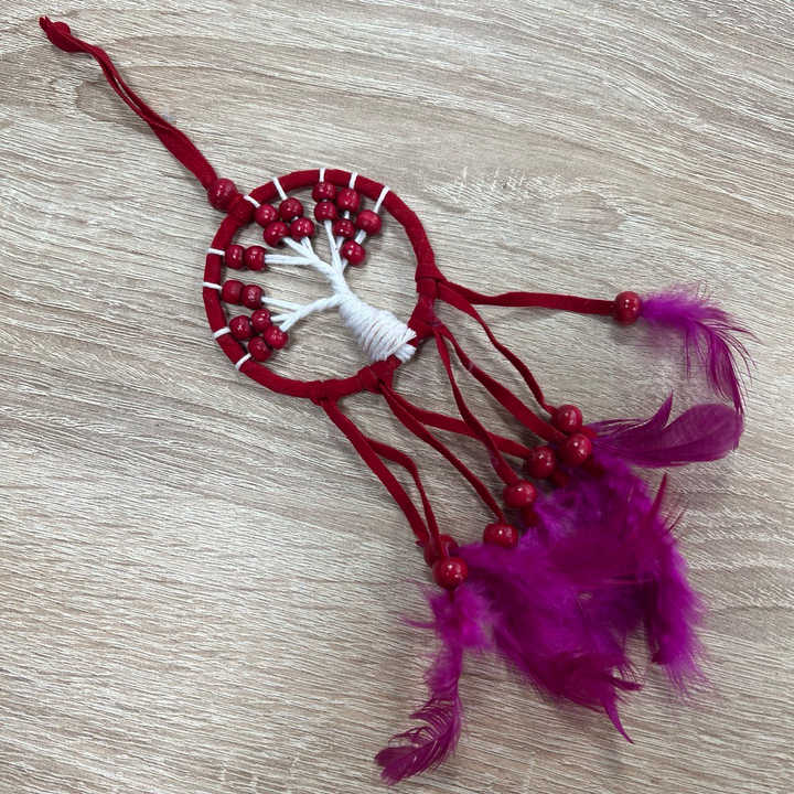 Ловец снов Дерево Жизни, цвет красный d-6 см, L-20 см