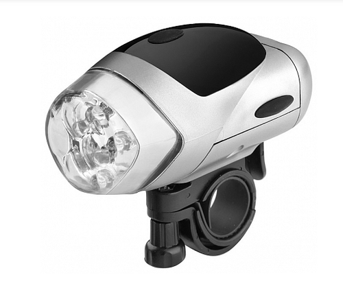 Фонарь передний JY-152 silver (4 диода)(без батареи) (10216170/131021/0307188, Китай)