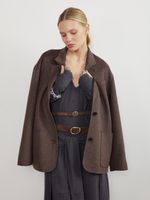 БАЗОВЫЙ ТОНКИЙ РЕМЕНЬ С МЯТОЙ ПРЯЖКОЙ ЗАМША ТЕМНЫЙ ШОКОЛАД