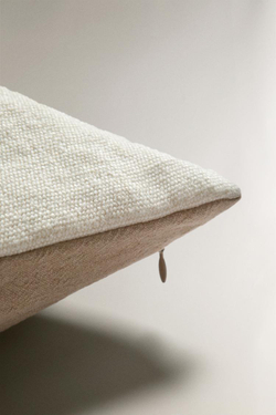 ZARA HOME ЛЬНЯНОЙ ЧЕХОЛ ДЛЯ ДЕКОРАТИВНОЙ ПОДУШКИ С ВЫШИВКОЙ «ПАЛЬМЫ», КРЕМОВЫЙ