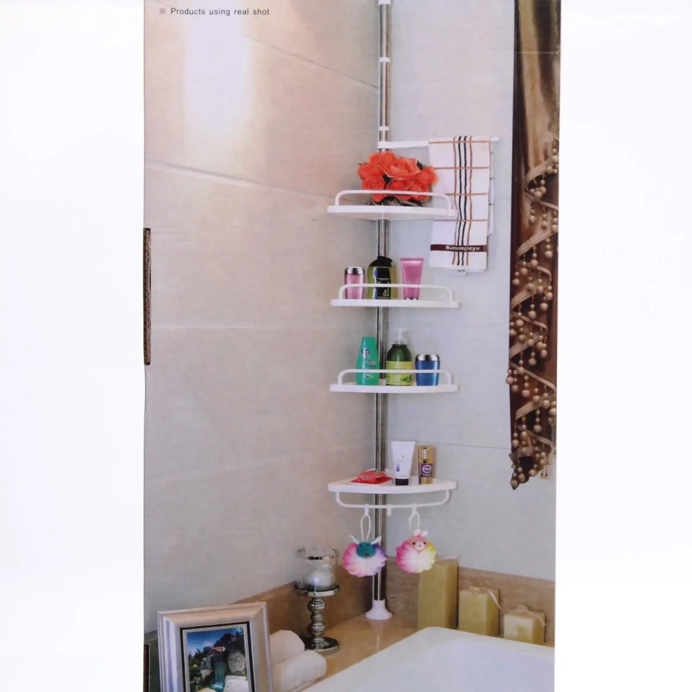 Полка для ванны угловая телескопическая, 4 полки 2,6м