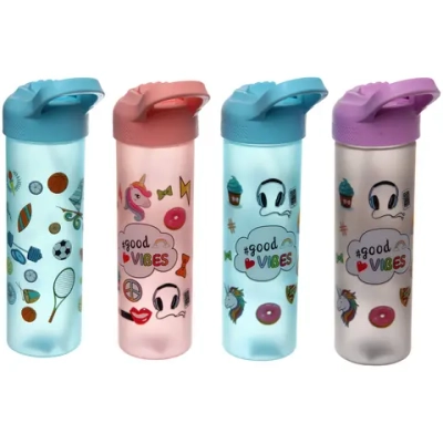 Бутылка питьевая пластиковая 650мл «Летние игры» матовая, микс цветов