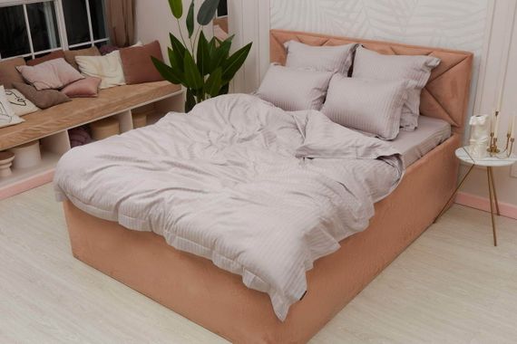 Моне (пеп лиловый) КПБ страйп сатин Евро 2н