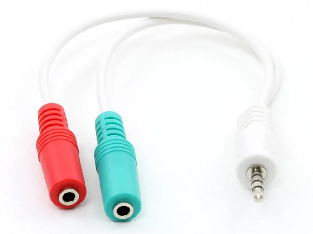 Кабель Jack 3.5(М)-2xJack 3.5(F) 0.2 м белый