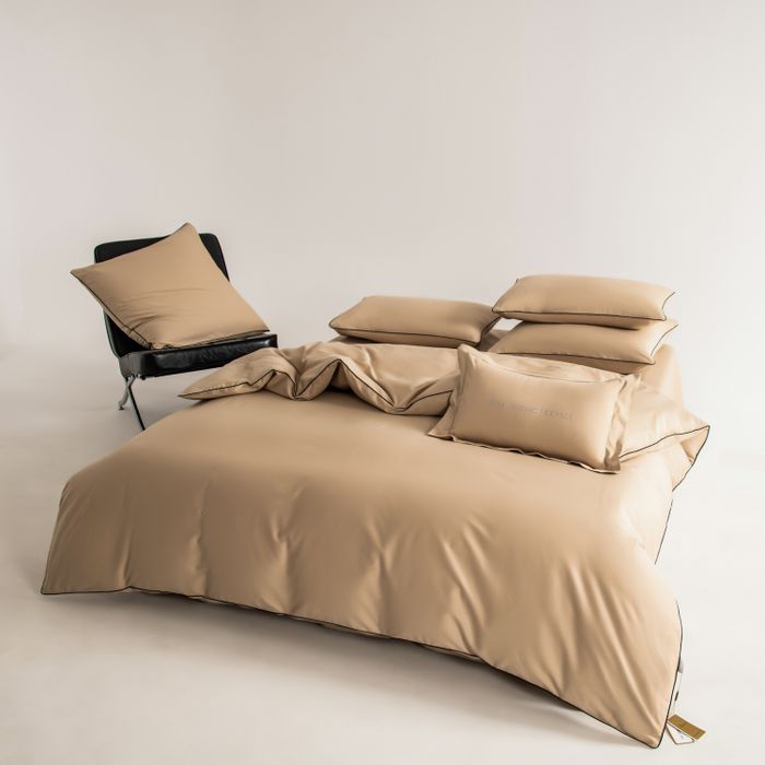 Комплект постельного белья Однотонный Сатин Элитный «Песчаная дюна»