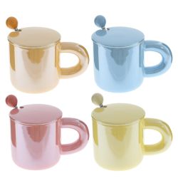 GAEM Кружка с крышкой и ложкой, 300 мл, L14 W9 H11 см, 4в.