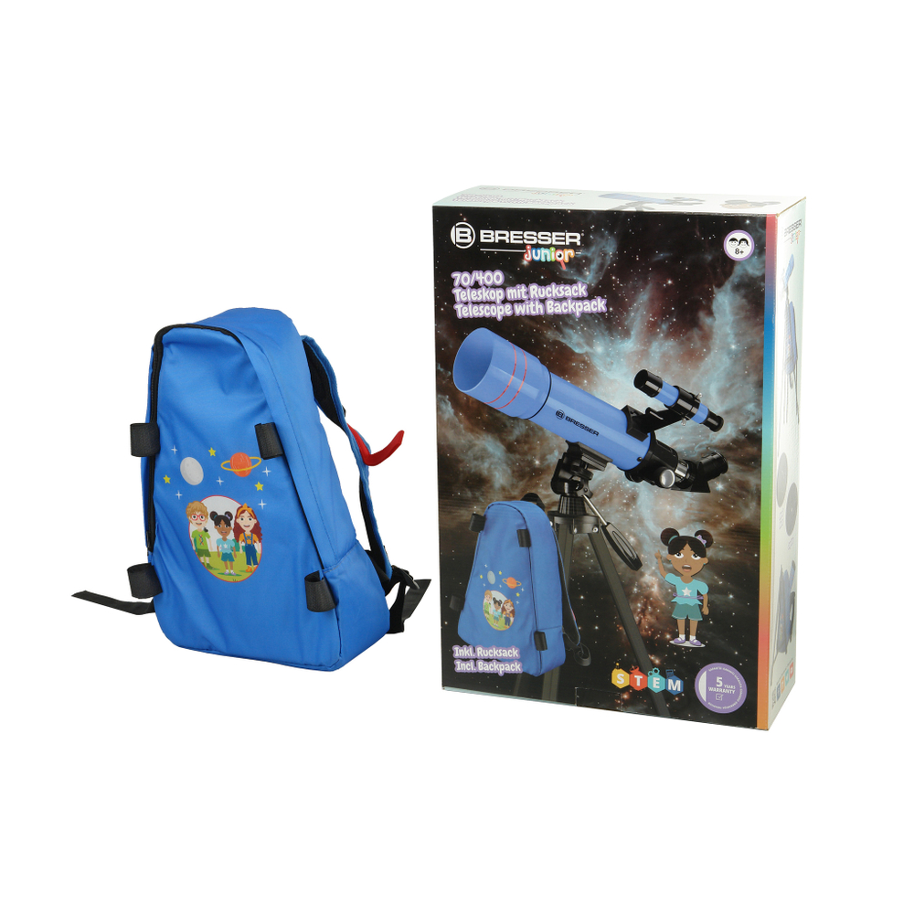 Телескоп BRESSER JUNIOR  70/400 в синем рюкзаке (8850610WXH000)