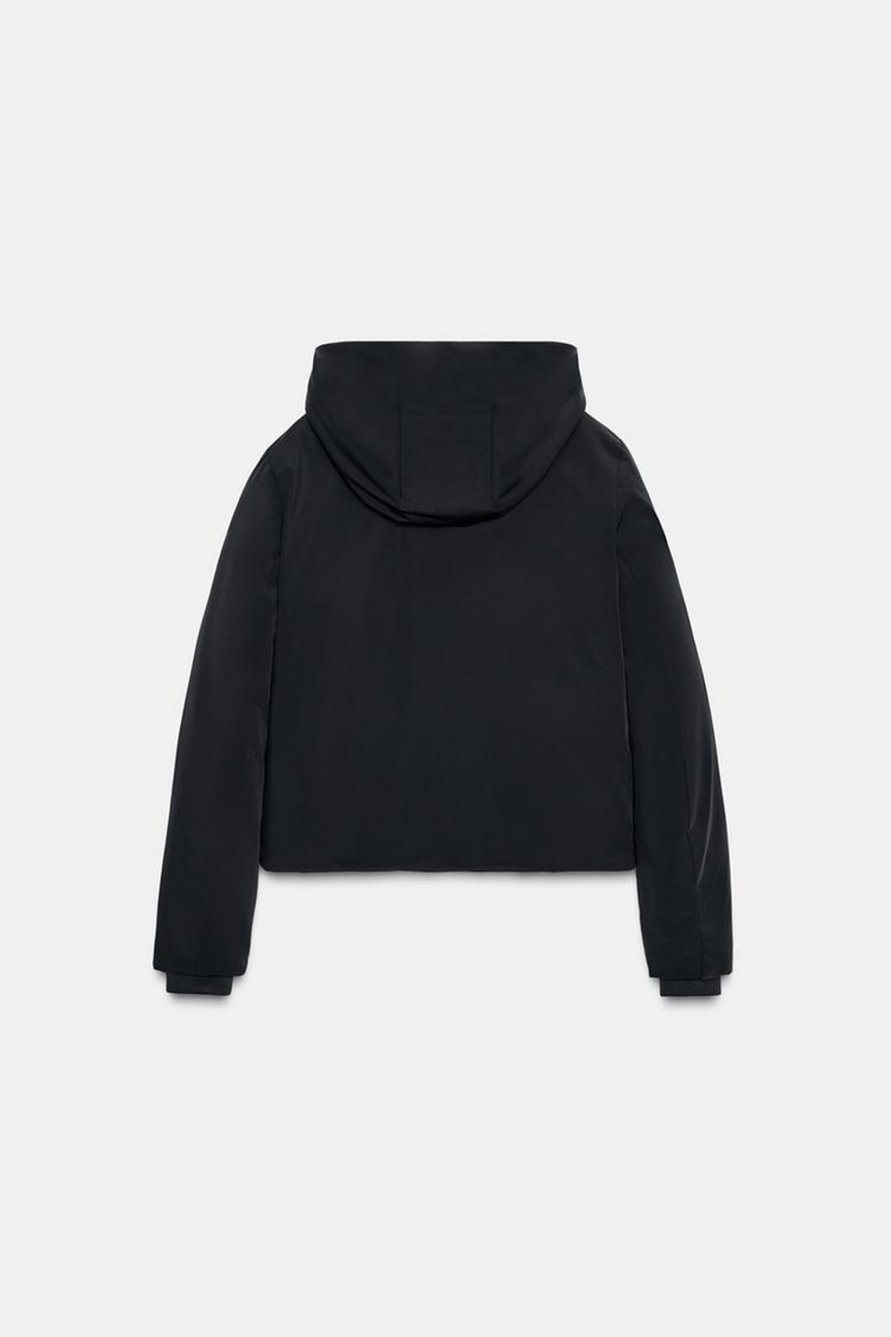 ZARA КУРТКА С КАПЮШОНОМ WATER REPELLENT WINDPROOF, ЧЕРНЫЙ