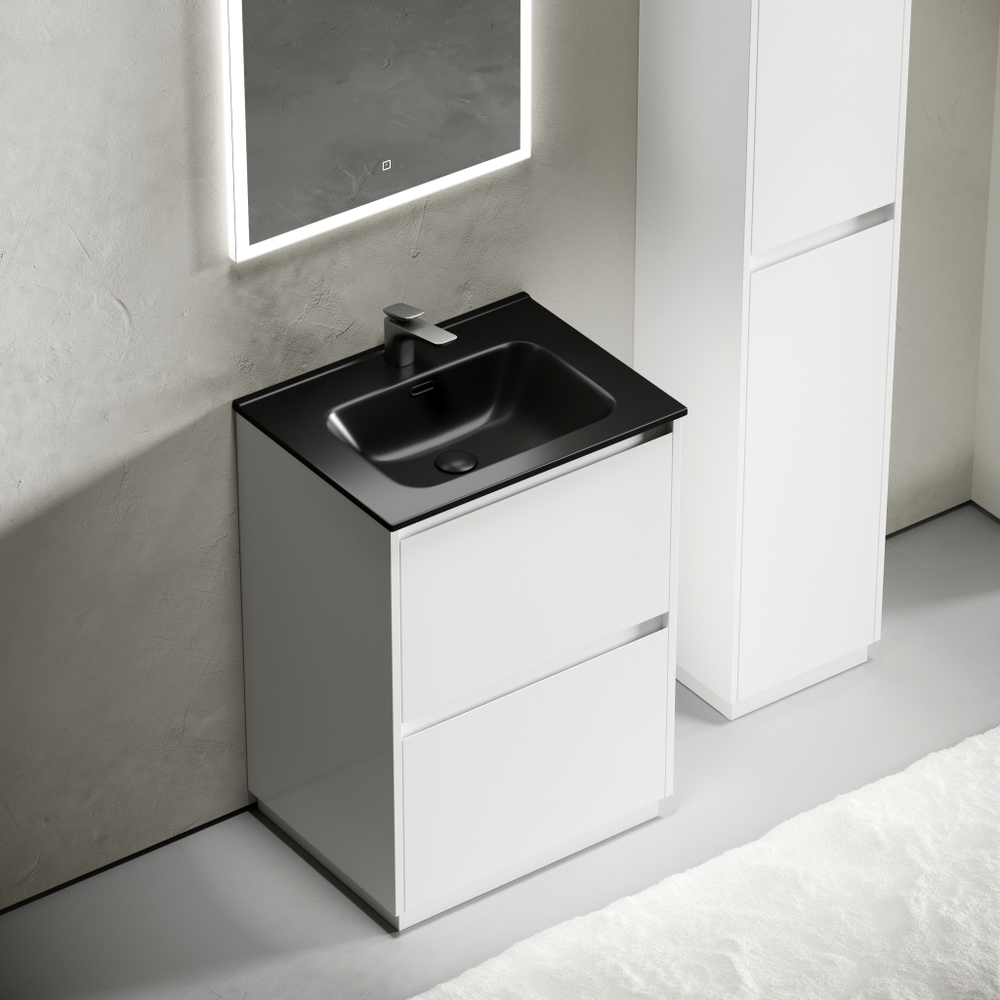Тумба с раковиной Sancos Libra Floor 60 см LB60FW глянцевый белый