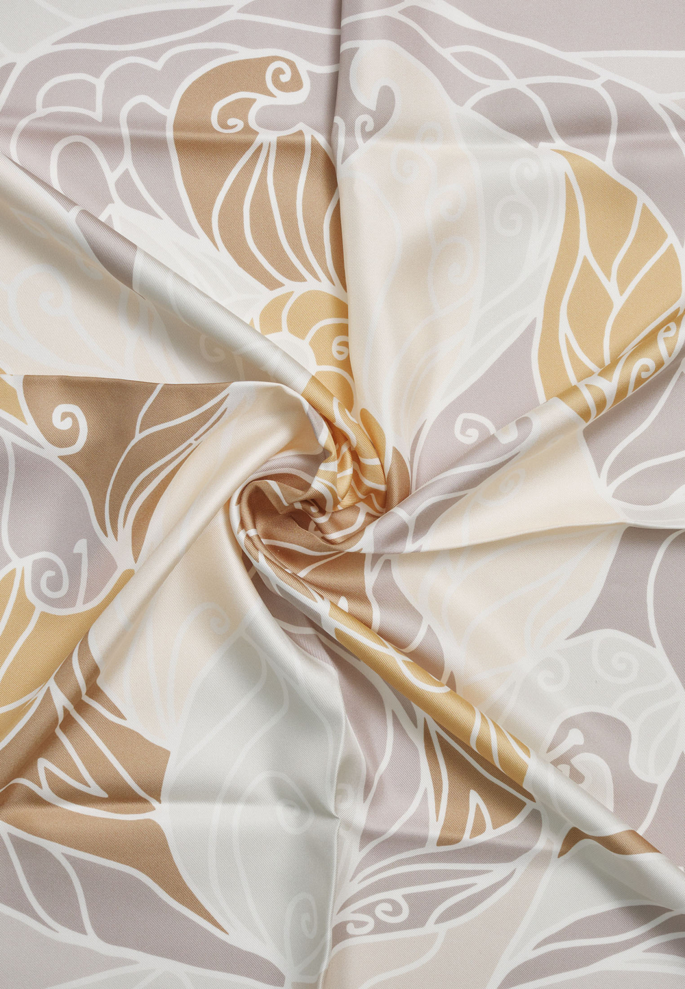 Шелковый платок Qyzgaldaq BEIGE 90×90