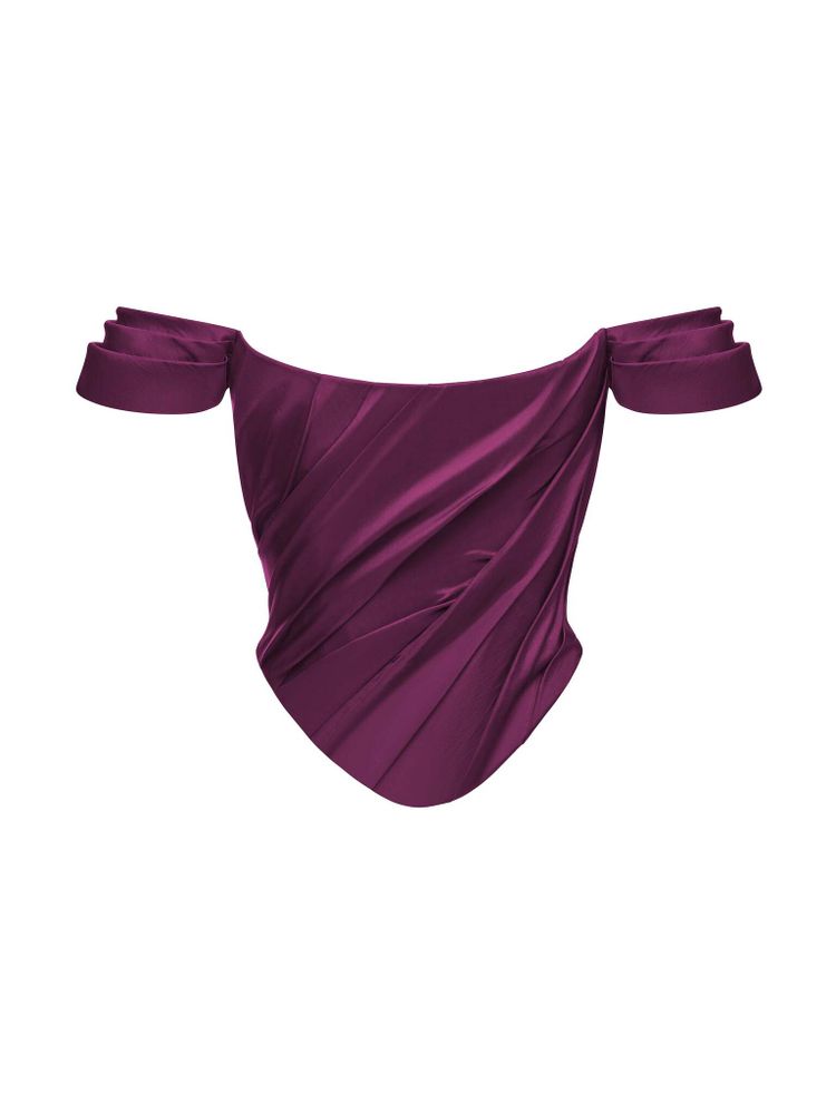 Драпированный топ из тафты со спущенными рукавами