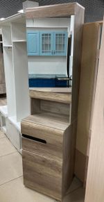 Тумба с зеркалом Ультра серый крафт/дуб приморский