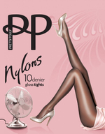 Нейлоновые блестящие колготки (Размер: L) (Цвет: темно-синий)