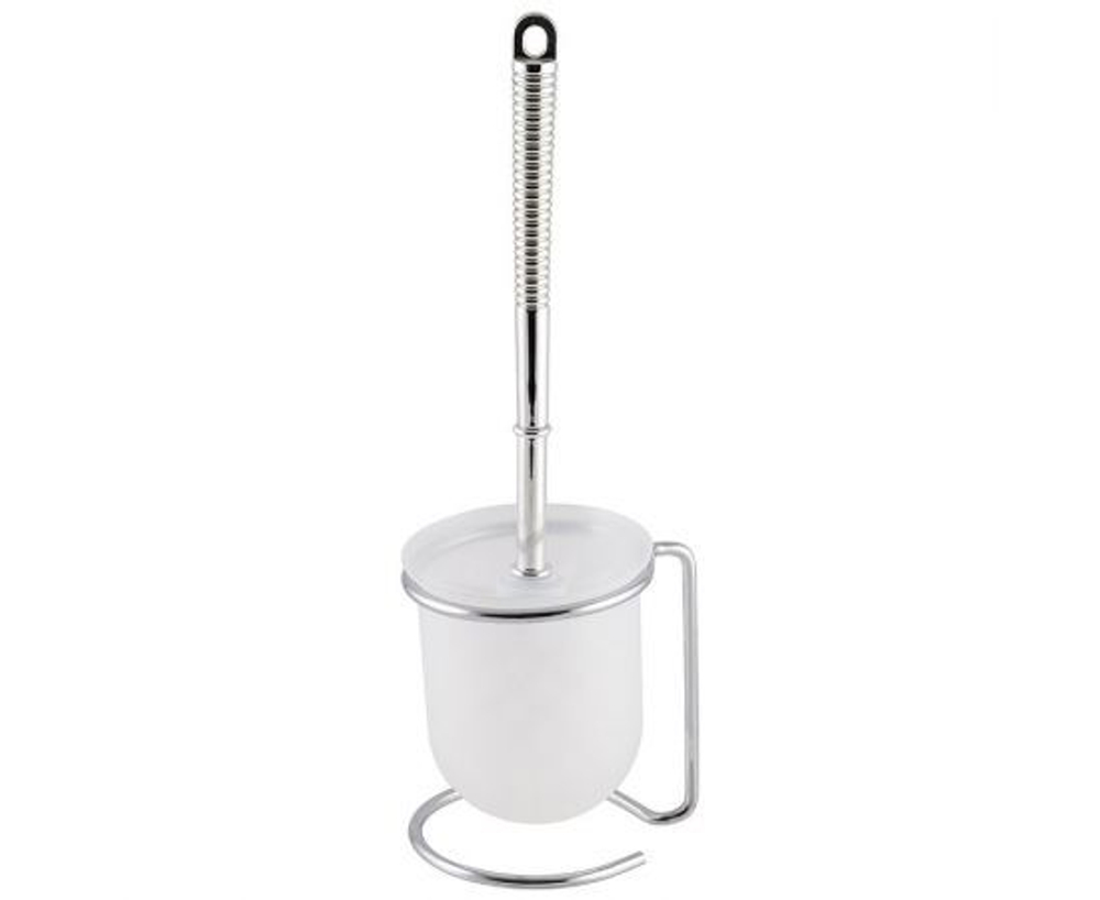 Туалетная щетка-ерш (Комплект WC) на подставке 37см, хром.металл/пластик, B1074, 312072 Рыжий Кот, 1 шт.