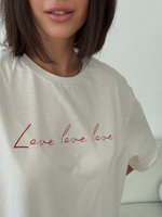 Футболка оверсайз с принтом длинная love