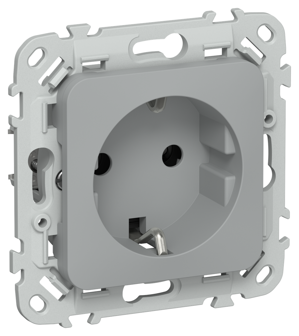 FLITE Розетка с заземлением без защитных шторок 16А РС11-0-ФлС серый IEK