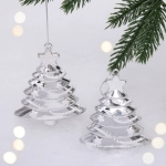 Елочные игрушки «Сказочная ёлочка» 8 см (набор 2 шт), Серебро