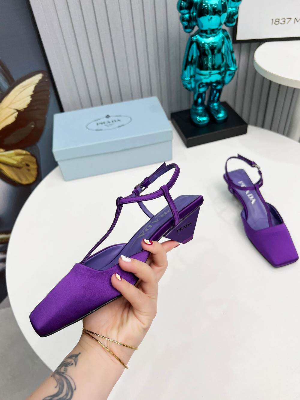 Prada Satin Slingback Pumps