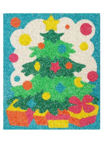 Песочная фреска «Новогодняя елочка» своими руками