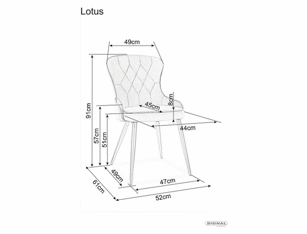 Стул SIGNAL LOTUS Velvet Bluvel 28 бежевый/черный