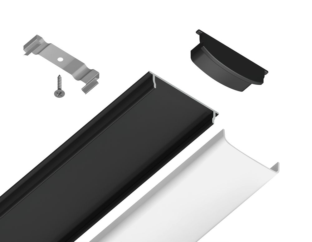 Ambrella Алюминиевый профиль накладной гибкий 18*4 для светодиодной ленты до 15мм Alum Profile GP1600BK
