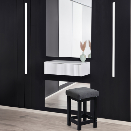 Дизайнерский туалетный столик подвесной, консольный столик белый с 2-мя выдвижными ящиками