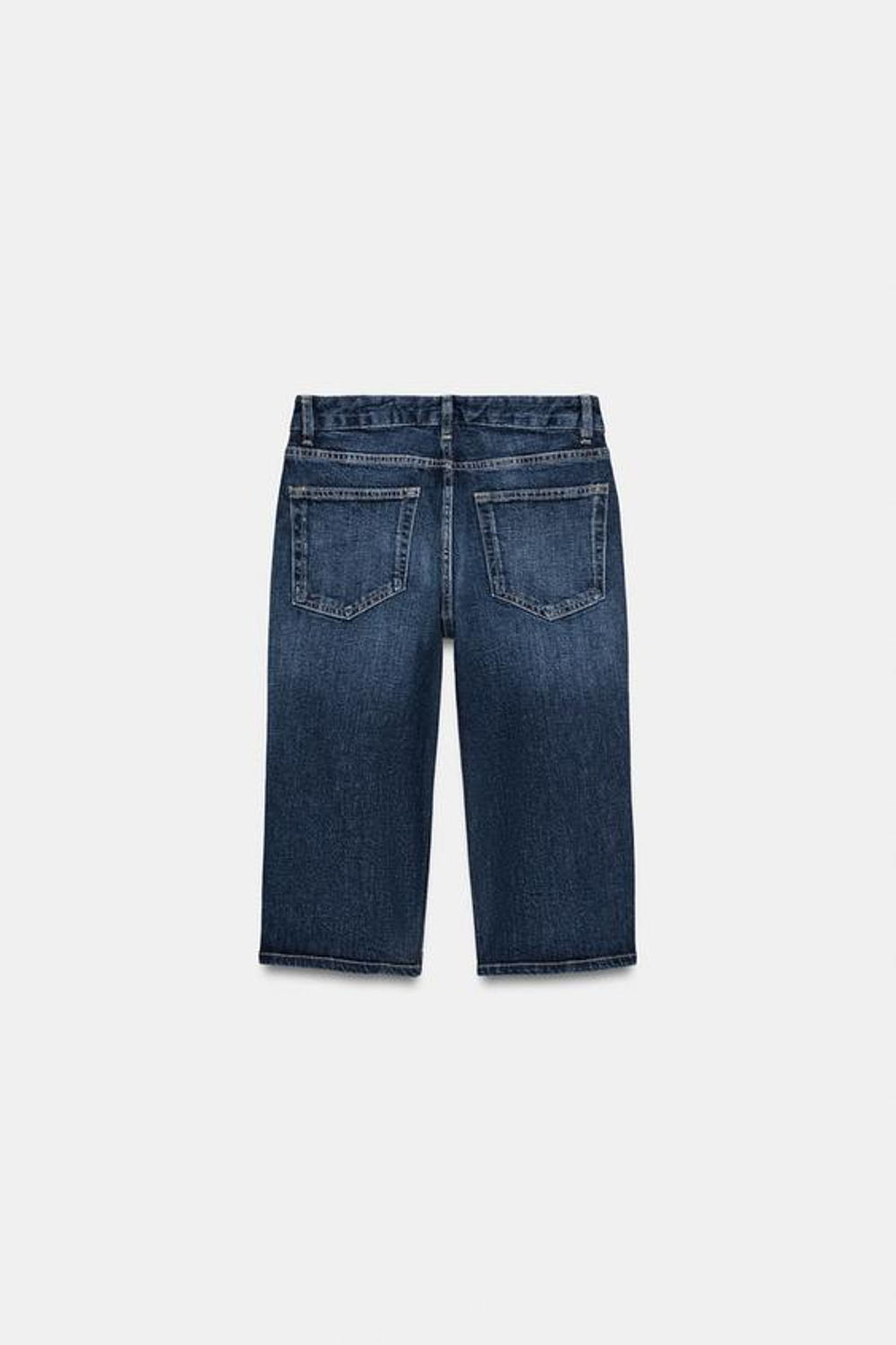 ZARA ДЖИНСЫ TRF CAPRI СО СРЕДНЕЙ ПОСАДКОЙ, МОРСКОЙ СИНИЙ