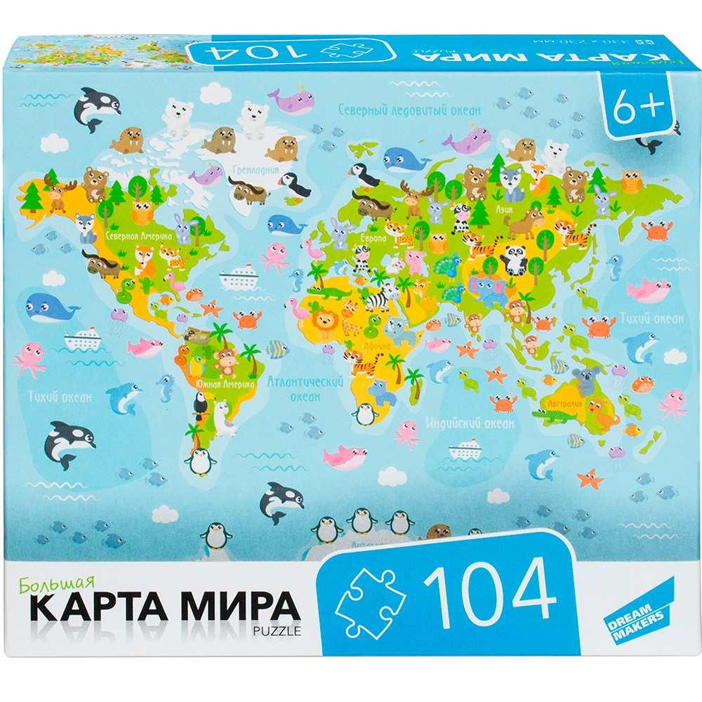 Пазл 104эл. "Карта мира" (Dream Makers)