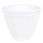 Кашпо для цветов пластиковое 2,25л d-17,5см «Ротанг» Белый/белый