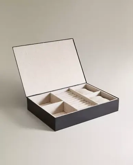 ZARA HOME БОЛЬШАЯ МЕТАЛЛИЧЕСКАЯ ШКАТУЛКА ДЛЯ ДРАГОЦЕННОСТЕЙ, ЧЕРНЫЙ