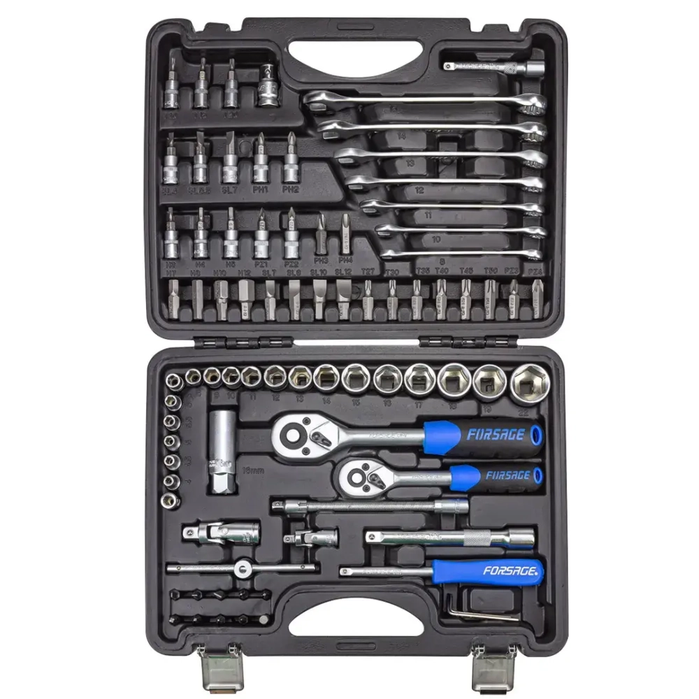 Набор инструментов 82 пр. 1/4''3/8''(6гр.)(4-22мм) Forsage F-4821-5DS-м