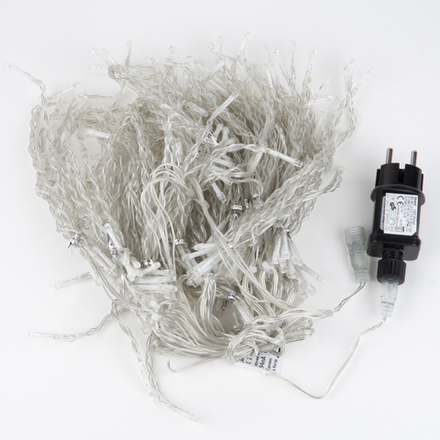 ULD-C3020-264-TTK WARM WHITE IP44 Занавес светодиодный с эффектом мерцания. 3х2м. 264 светодиода. Теплый белый свет. Провод прозрачный. TM Uniel