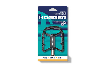 Педали HOGGER MTB алюминиевые, 109x90мм, резьба 9/16", промподшипники, черные