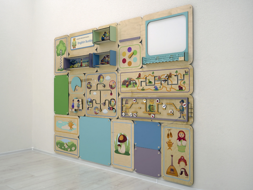 Дидактическая настенная панель для кабинета Английского языка English Buddy