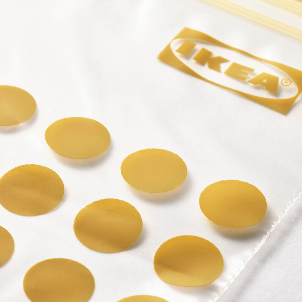 IKEA ISTAD  (ИКЕА ИСТАД)  -  Пакет Ziplock, рисунок/черно-желтый, 1/0,4 л