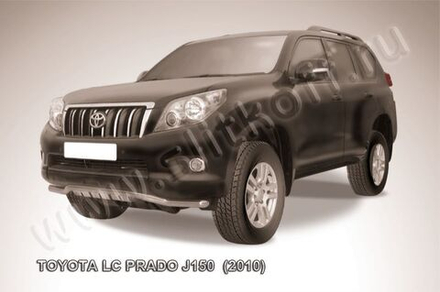 Защита переднего бампера (нержавейка) Toyota Land Cruiser Prado J150 (2009-2013) d57 волна с защитой картера (черный)